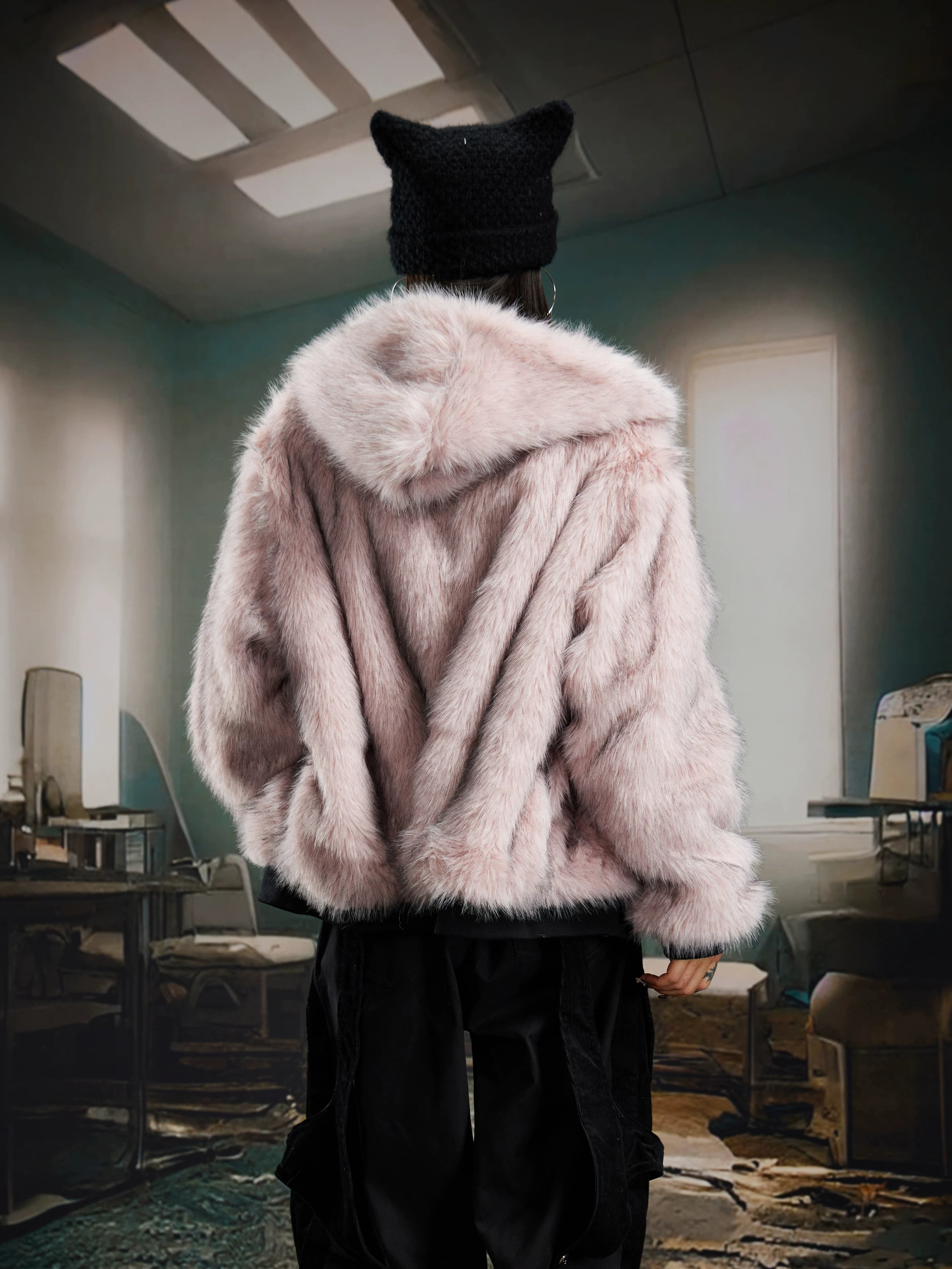 Reverb Reversible Faux‑Fur Hoodie Bomber