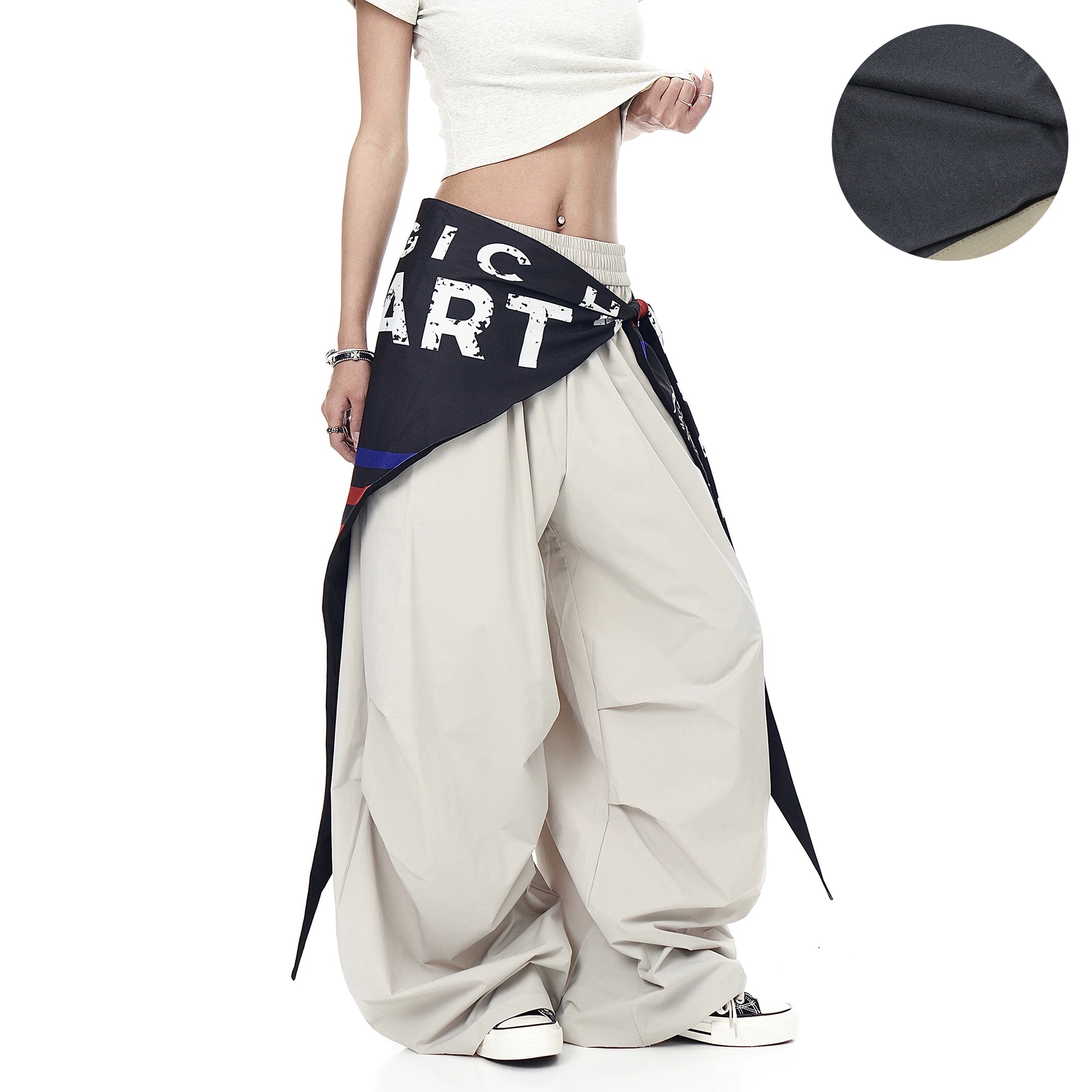 Varsity Drape Parachute Cargo Pants