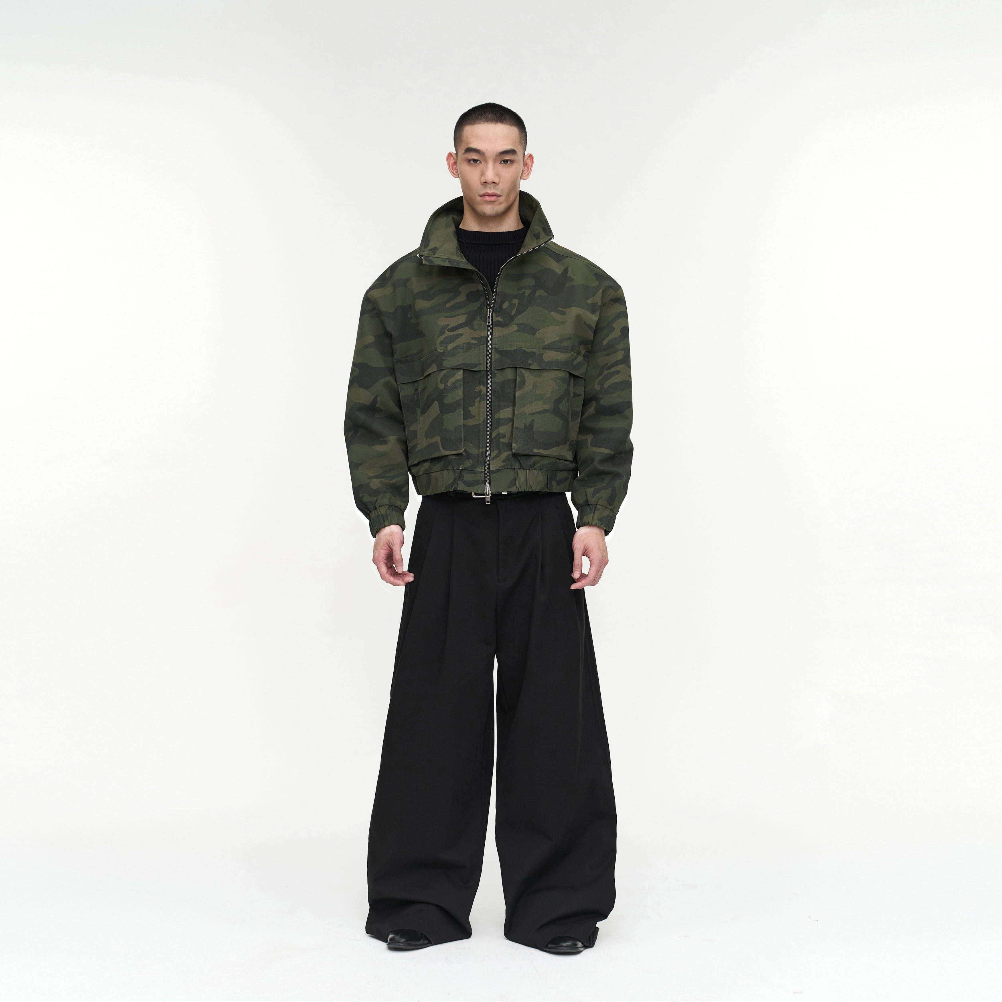 Water-Repellent Stand-Collar Jacket