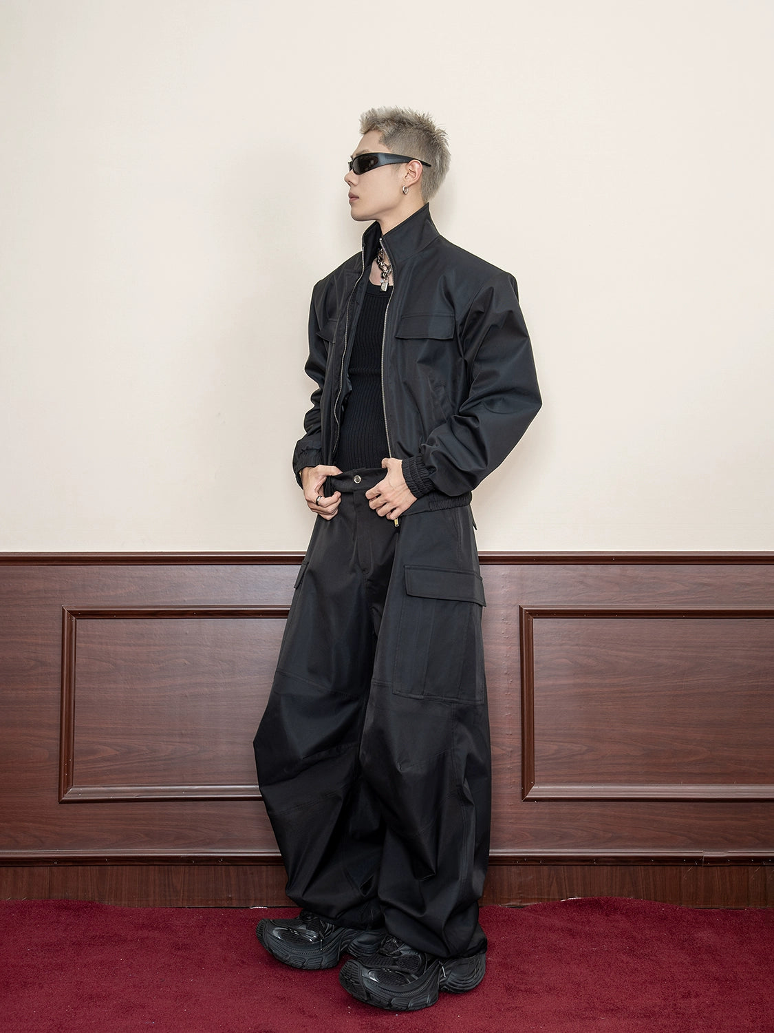 Oversized Black Utility Cargo Pants
