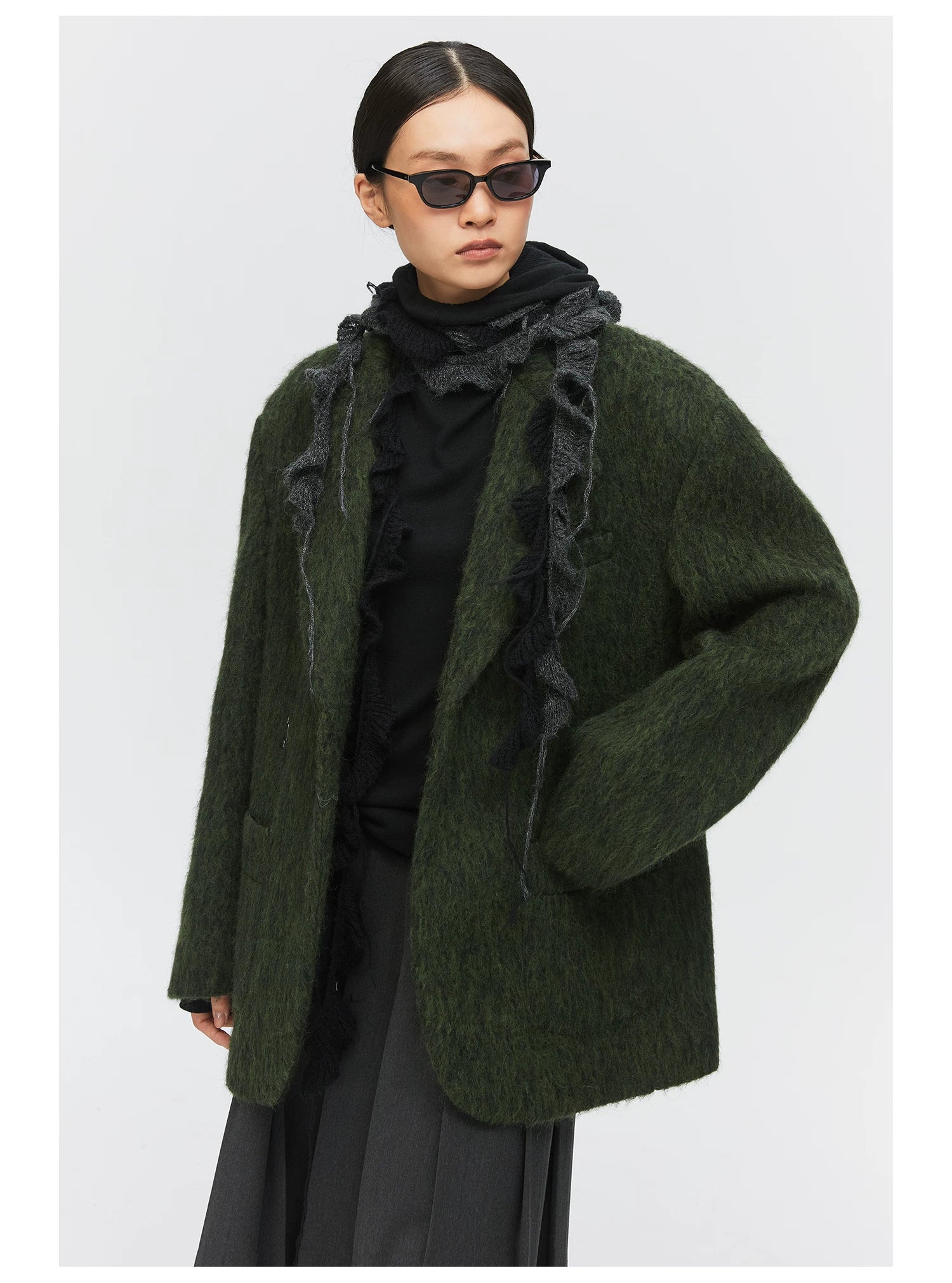 Charcoal Textured Knit Blazer