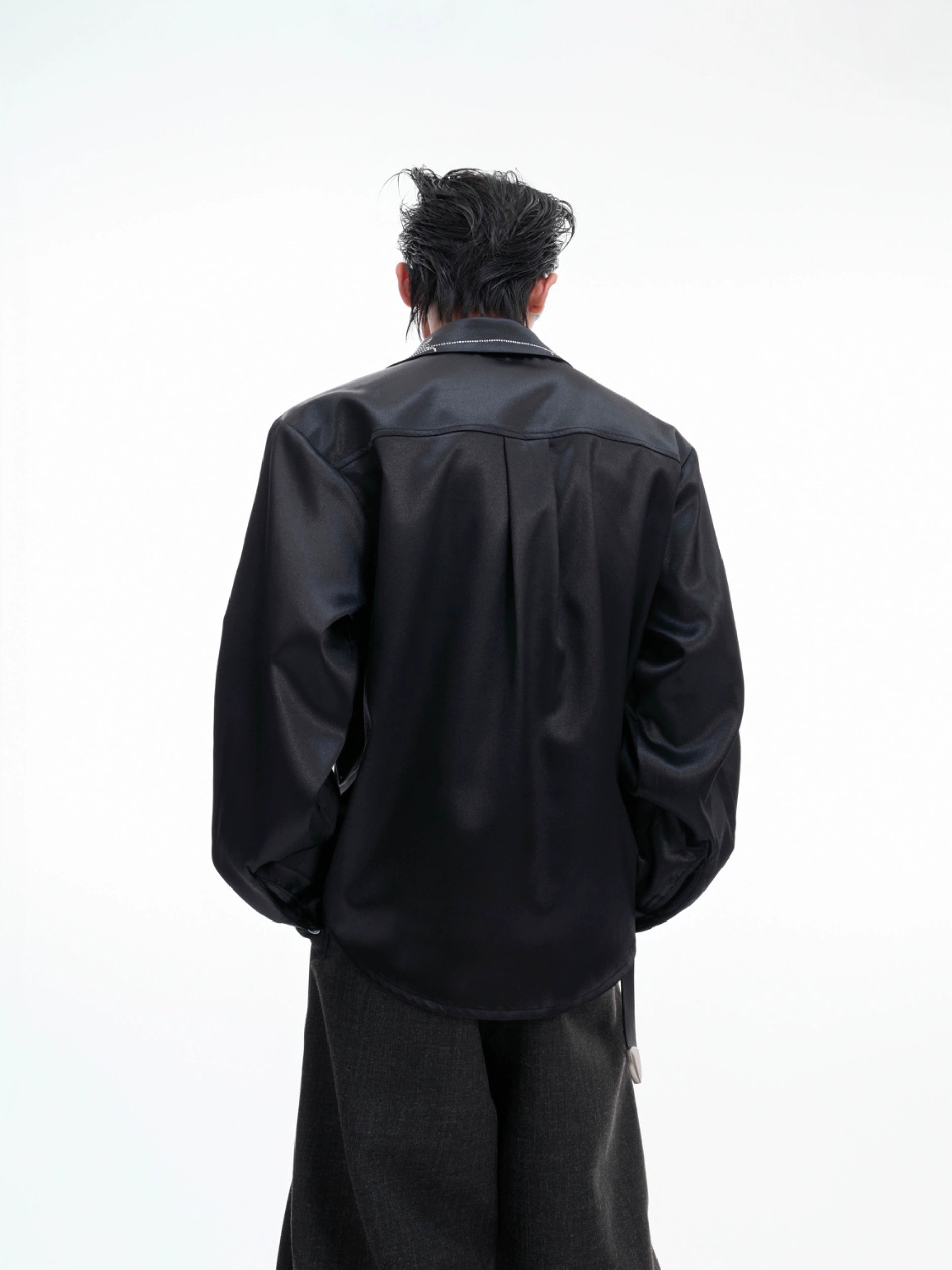 Embroidered Satin Party Shirt