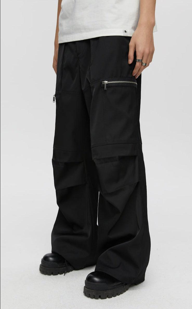 Pleated Pants with Zipped Pockets - chiclara