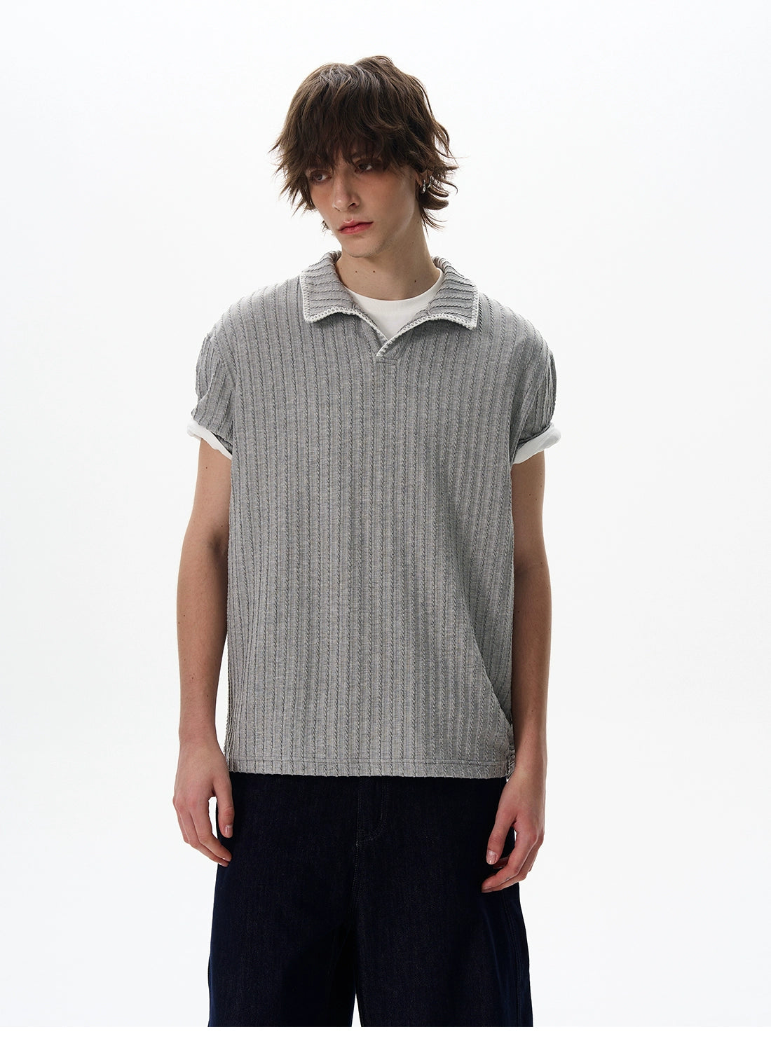 Urban Texture Knit Polo Shirt