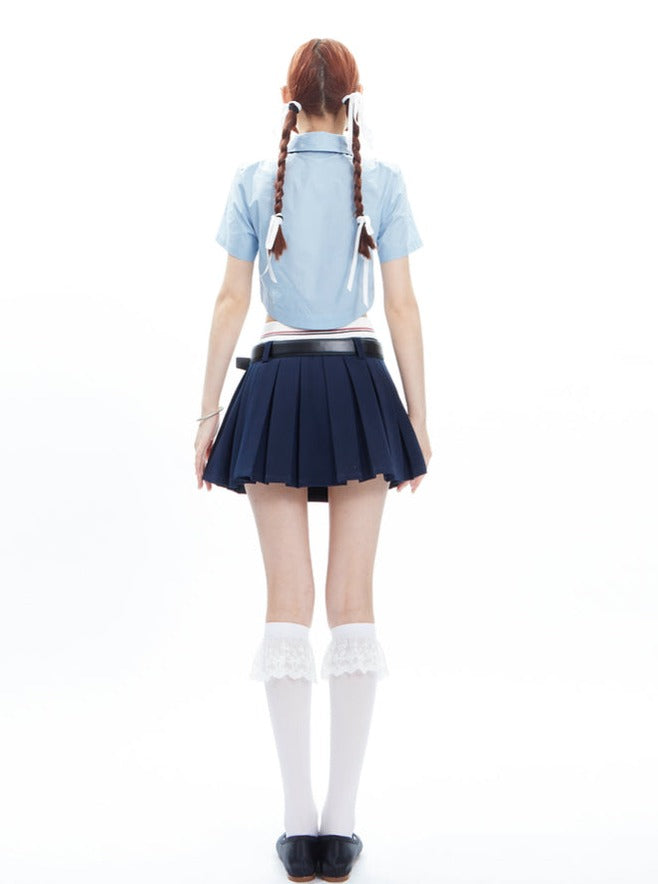 Sky High Crop Uniform Top