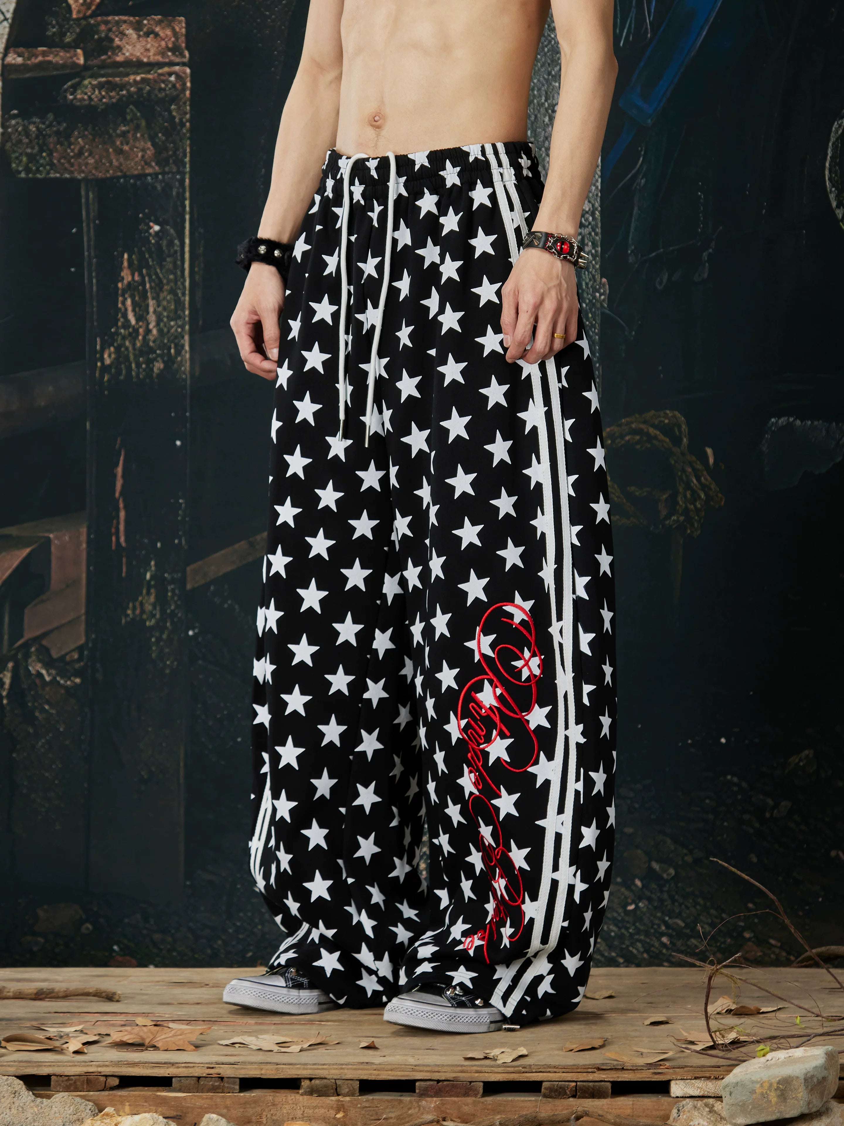 Starlite Riot Wide‑Leg Track Pants