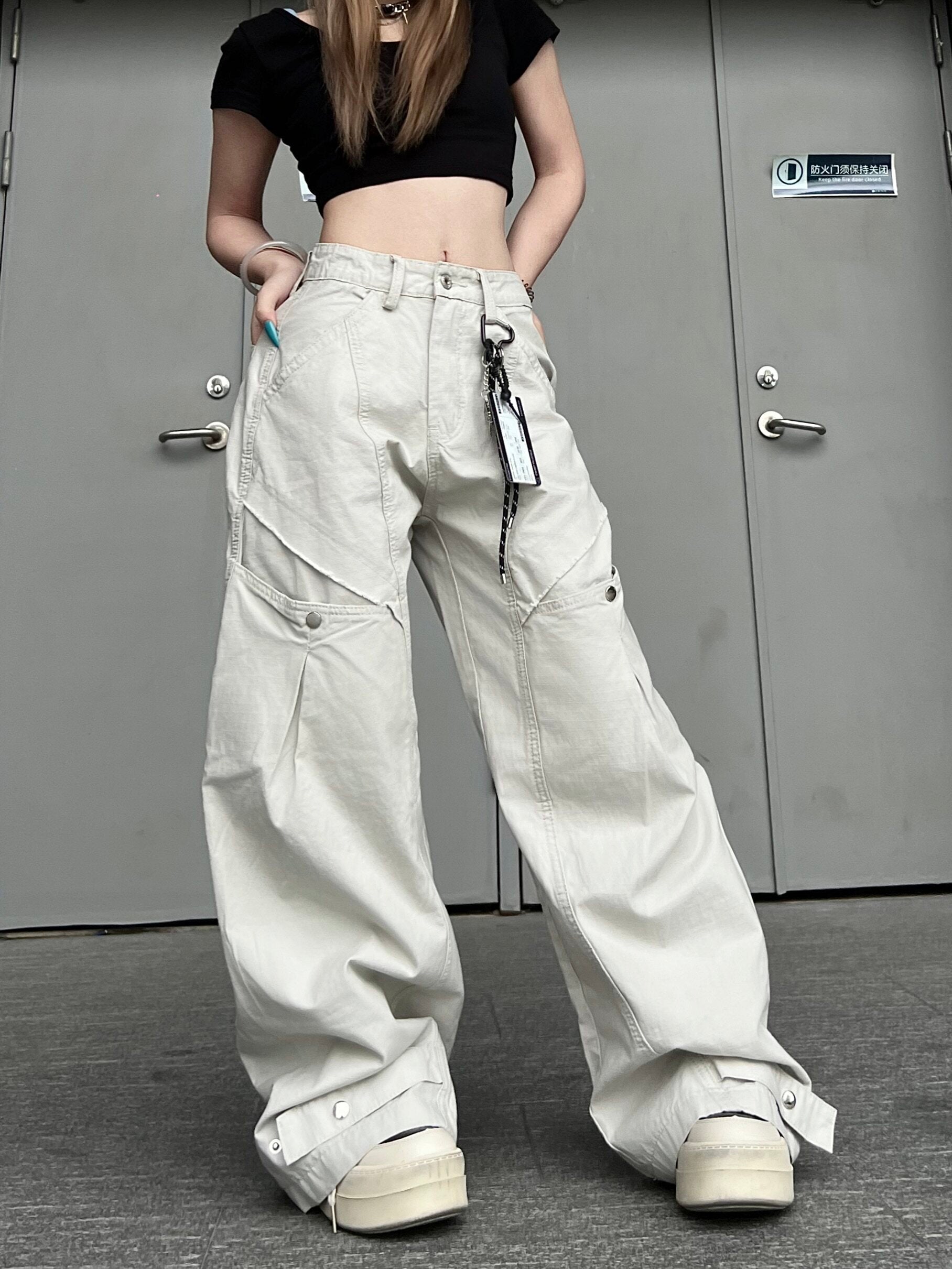 Men's Panel Rivet Wide-Leg Pants
