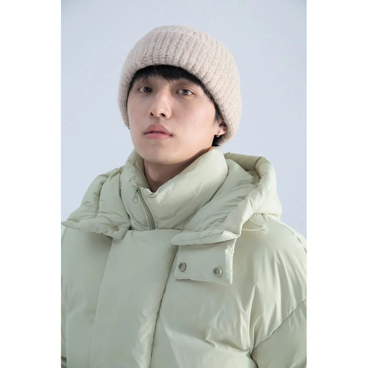 Thick Puffer Jacket in Solid Color - chiclara