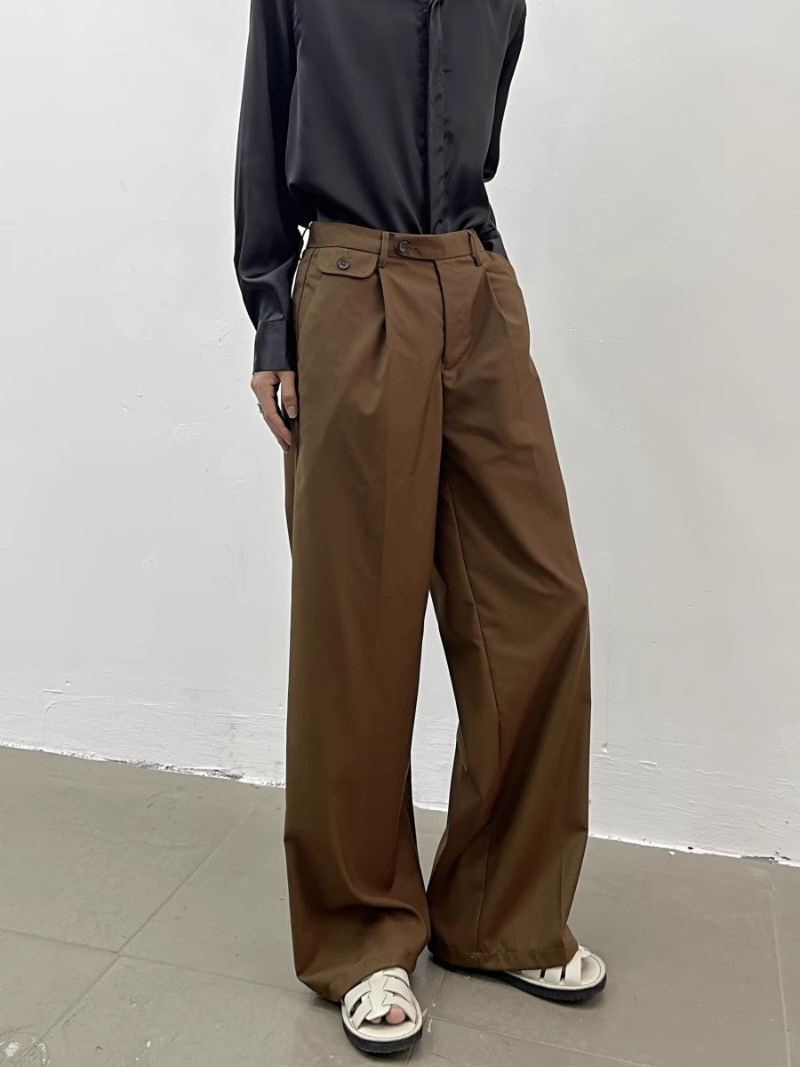 Monolith Pleat Wide Leg Trousers
