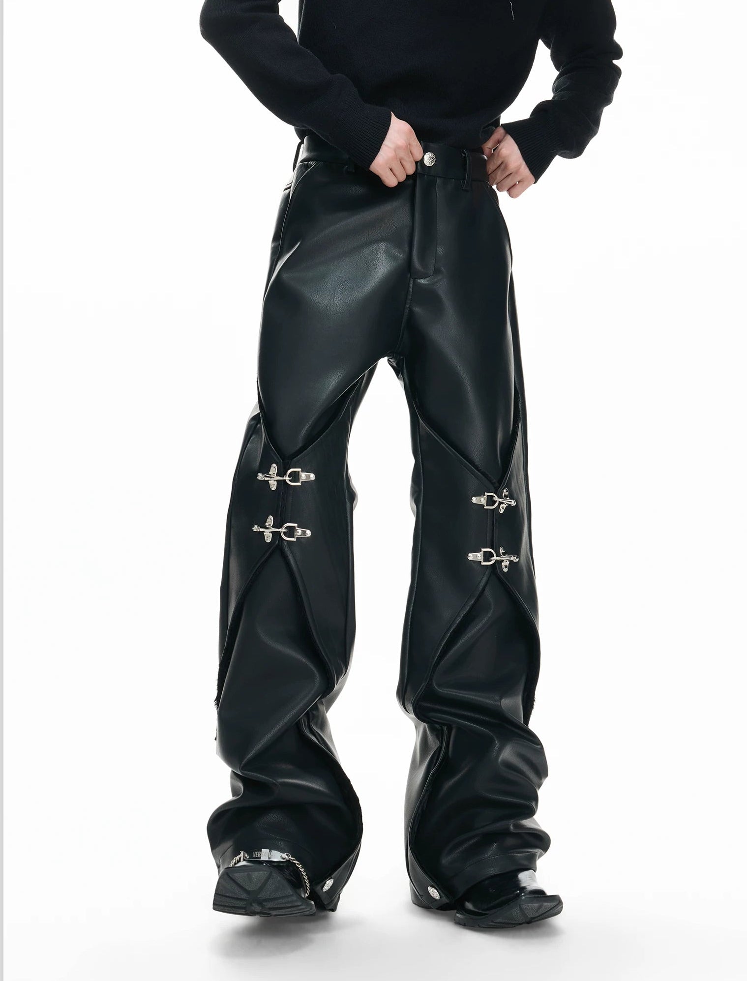 Clamp Surge Deconstruct Leather Trousers