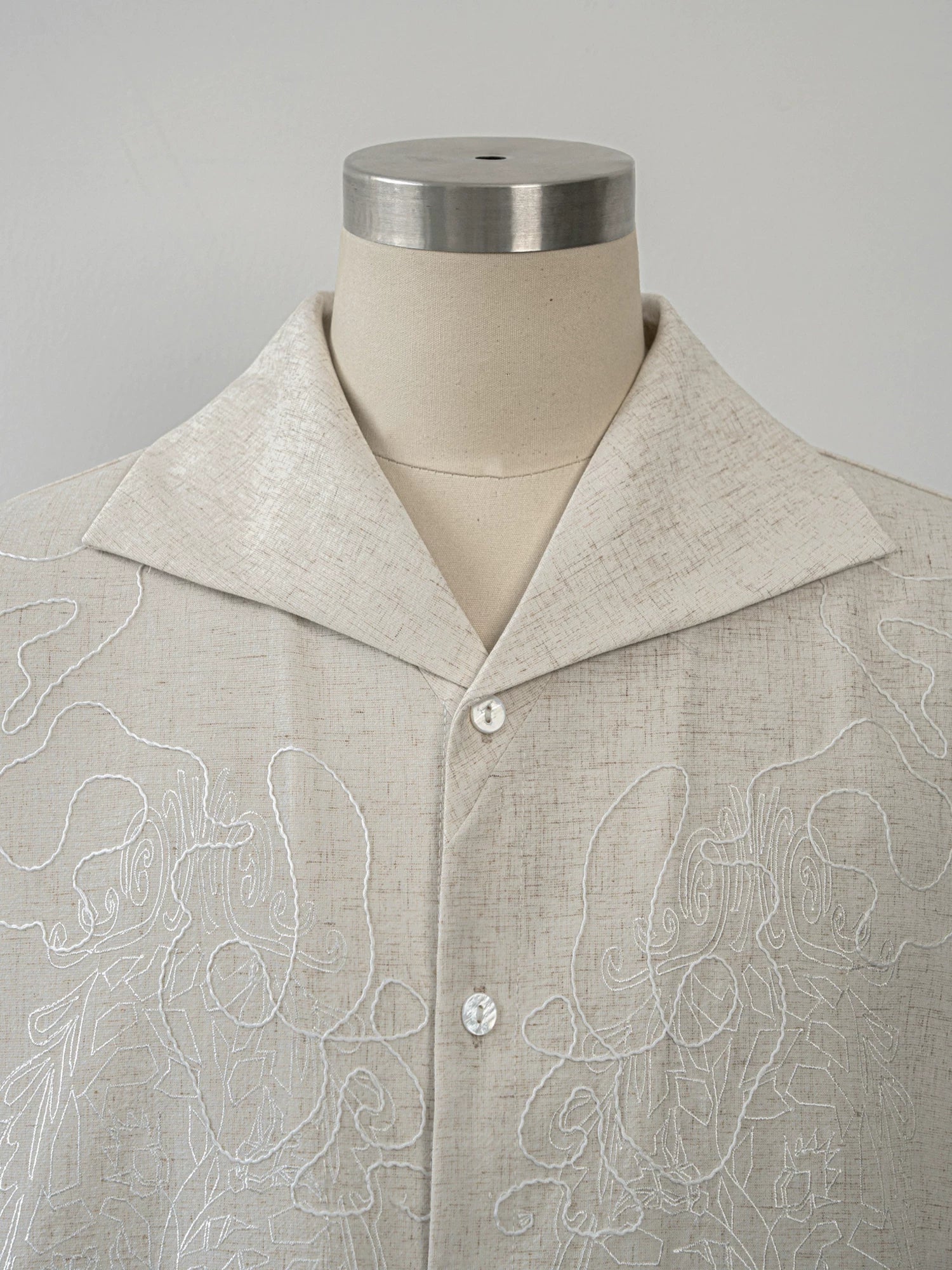 Linen Haze Scroll Camp Shirt