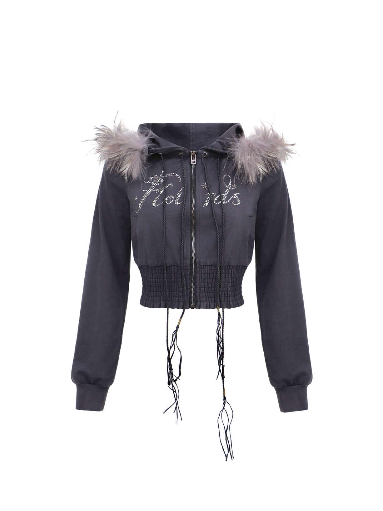 Ember Faux Fur Trim Crop Hoodie