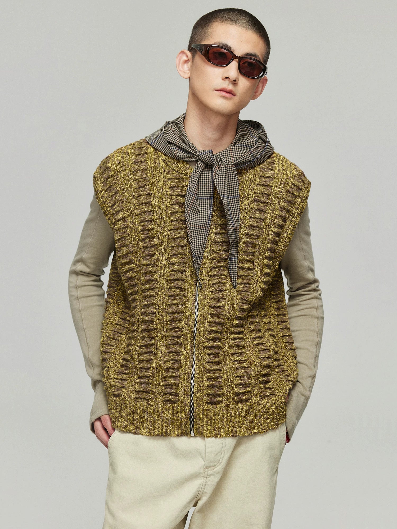 Plaid Whisper Tie-Hood Scarf