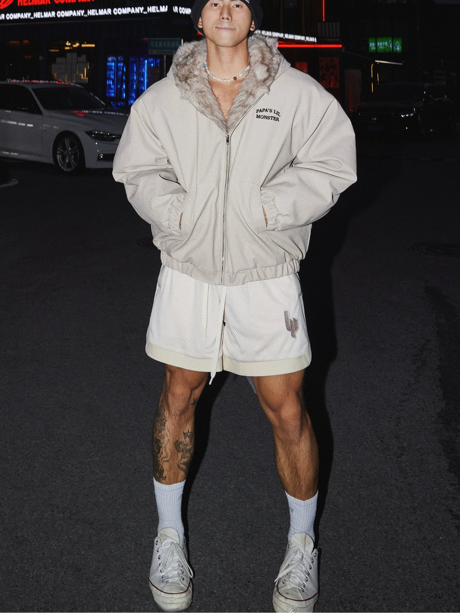 Cozy Beige Faux Fur Hooded Jacket