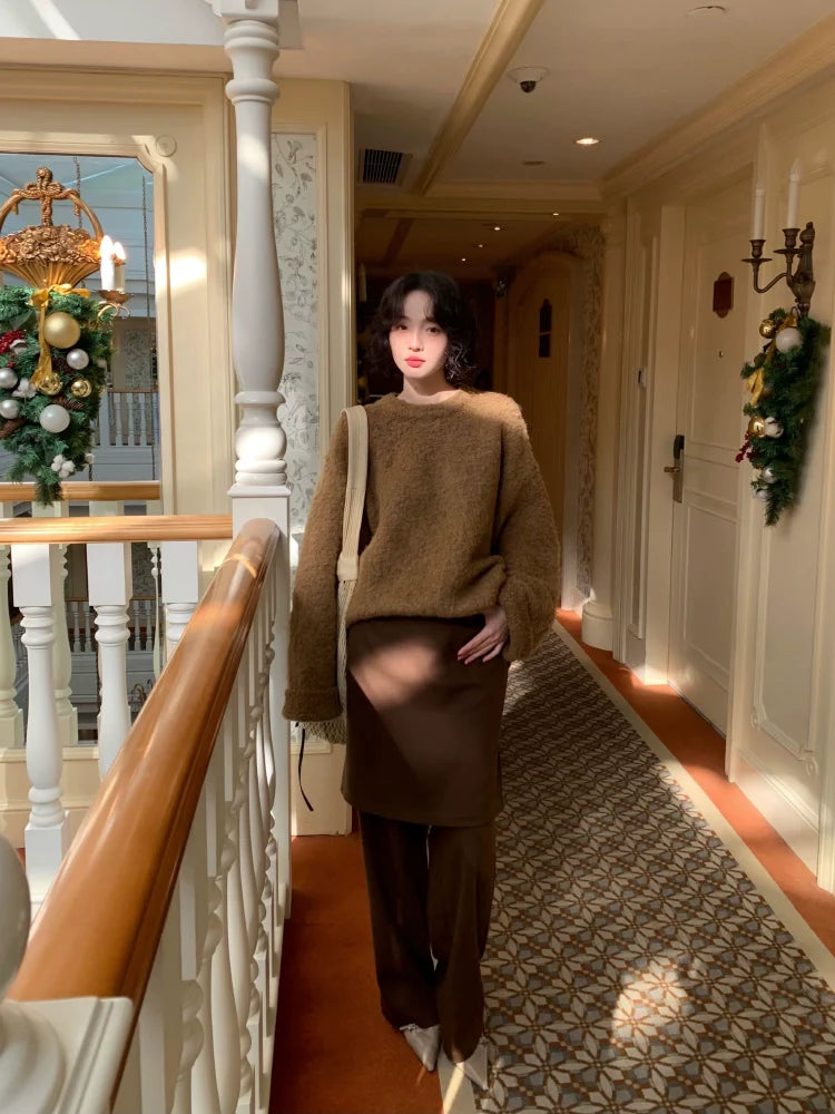 Skirt Overlay Wide Pants