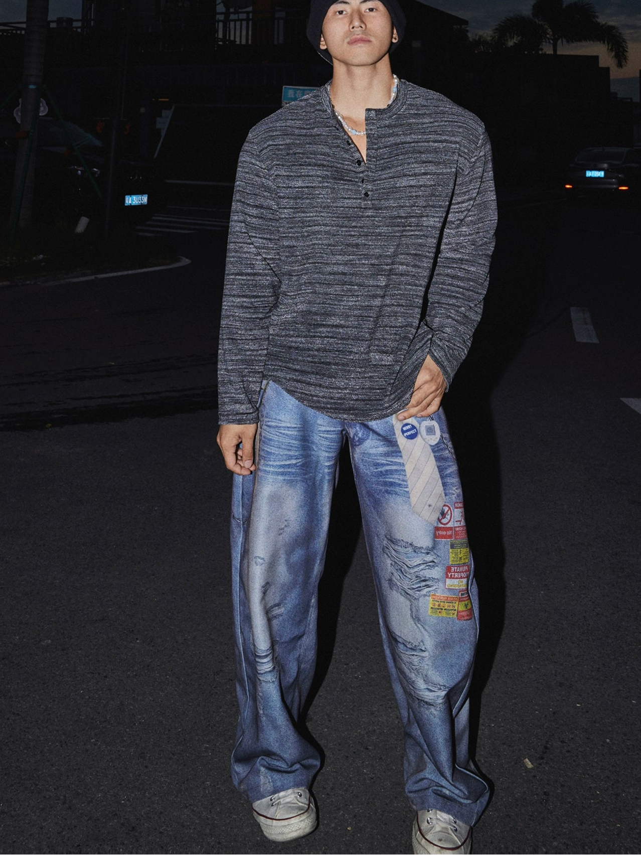 Cloudline Shadow Henley Knit Top