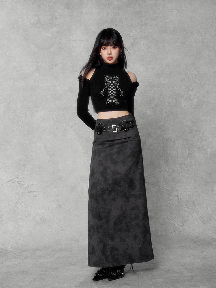 Gothic Buckle Maxi Skirt