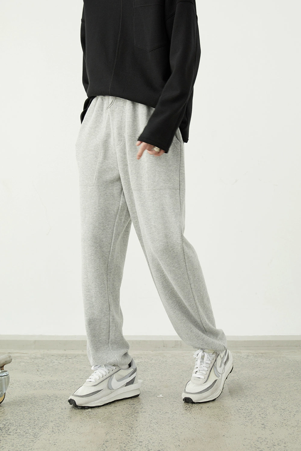 Drawstring Wide-Leg Athletic Pants