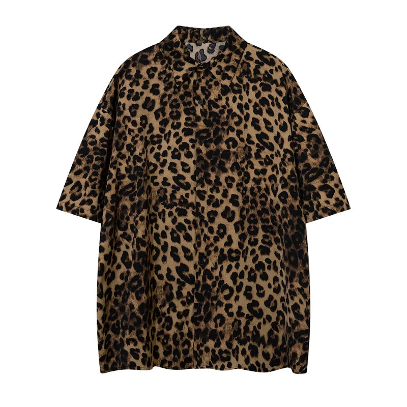 Retro Street Leopard Print Shirt