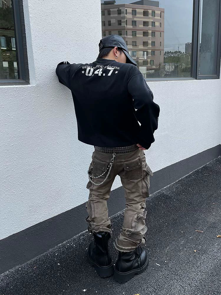 Distressed 47 Varsity Sweatshirt