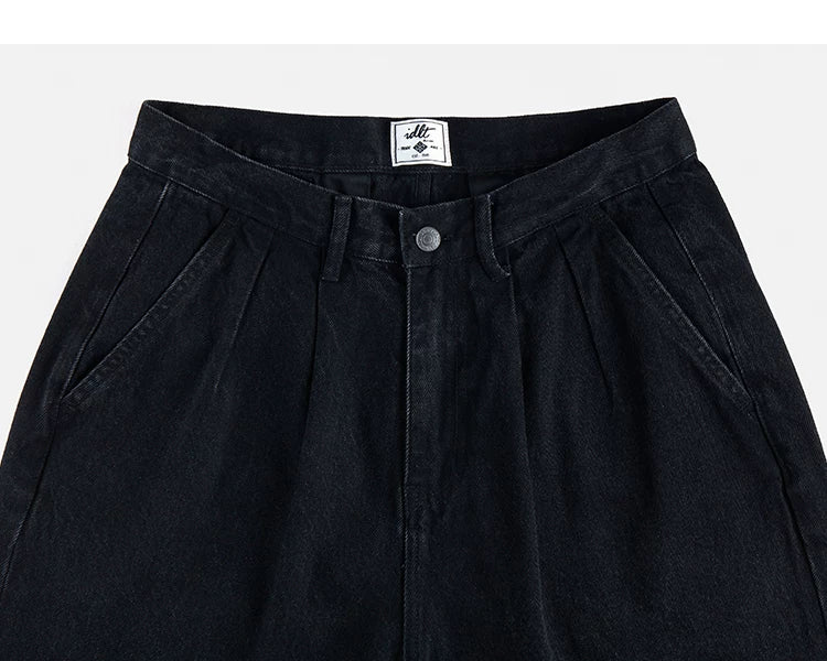 Taper Crest Vintage Wash Pleated Jeans