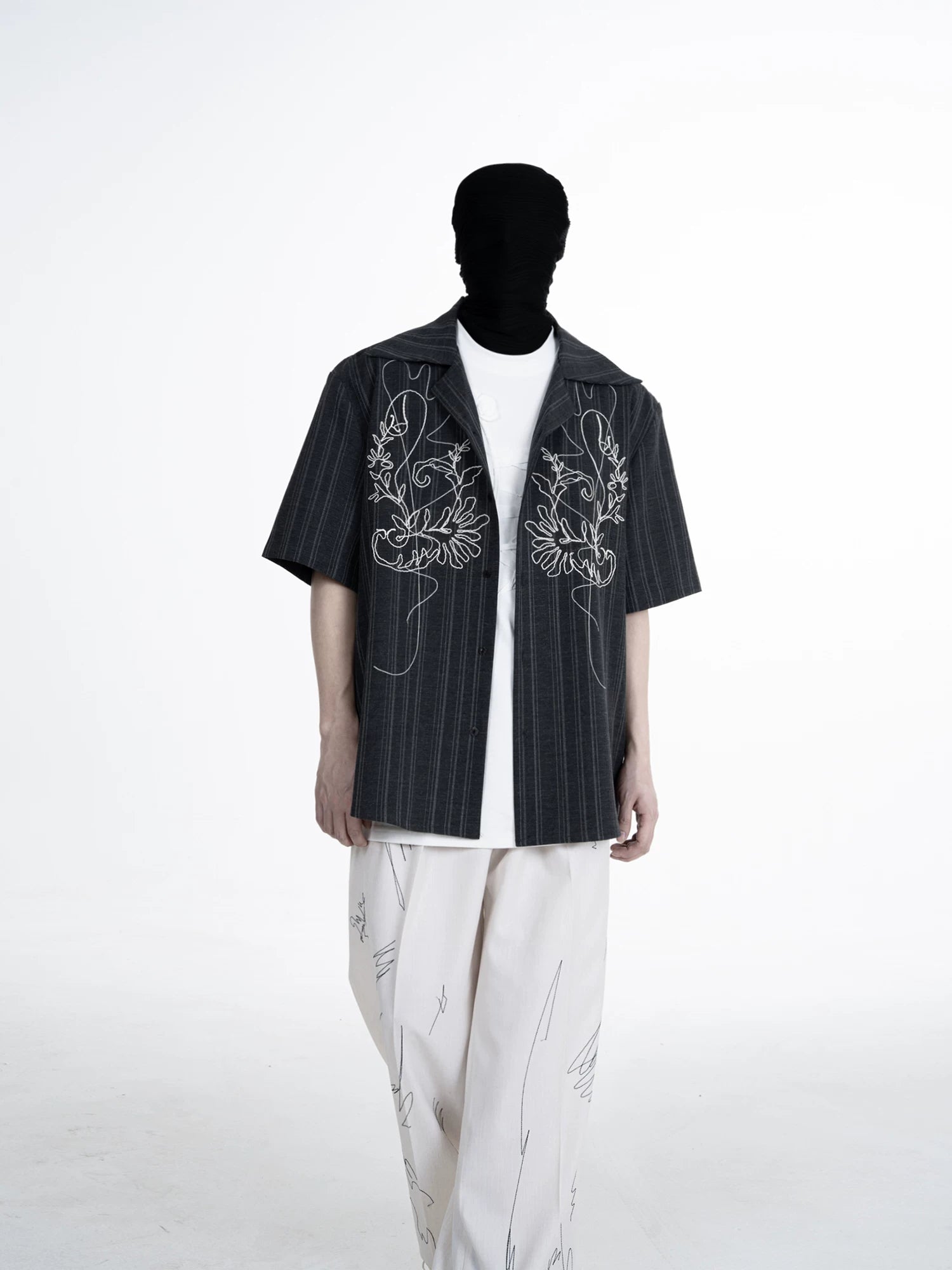 Charcoal Linework Crest Shirt
