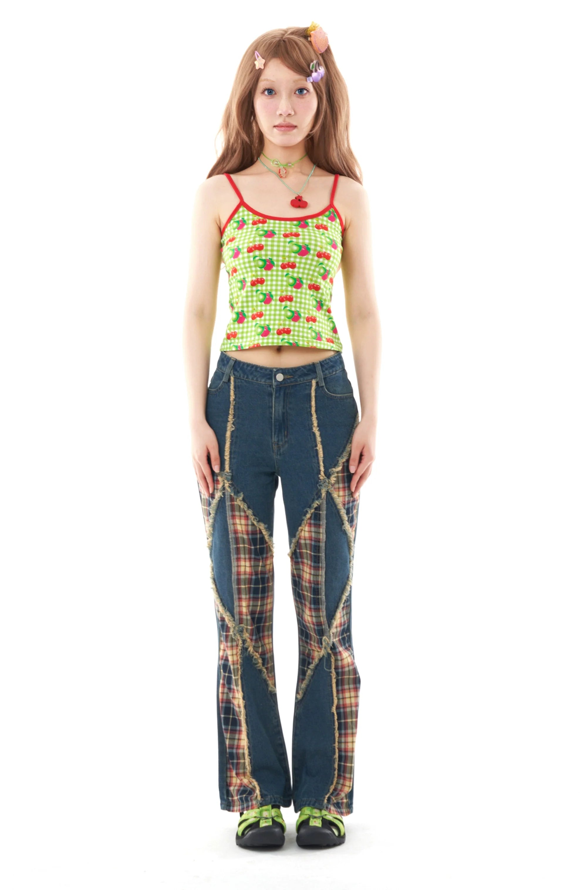 Gingham Cherry Apple Tank Top