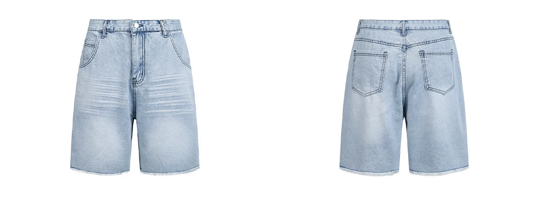 Glacier Fade Raw-Hem Bermuda Shorts