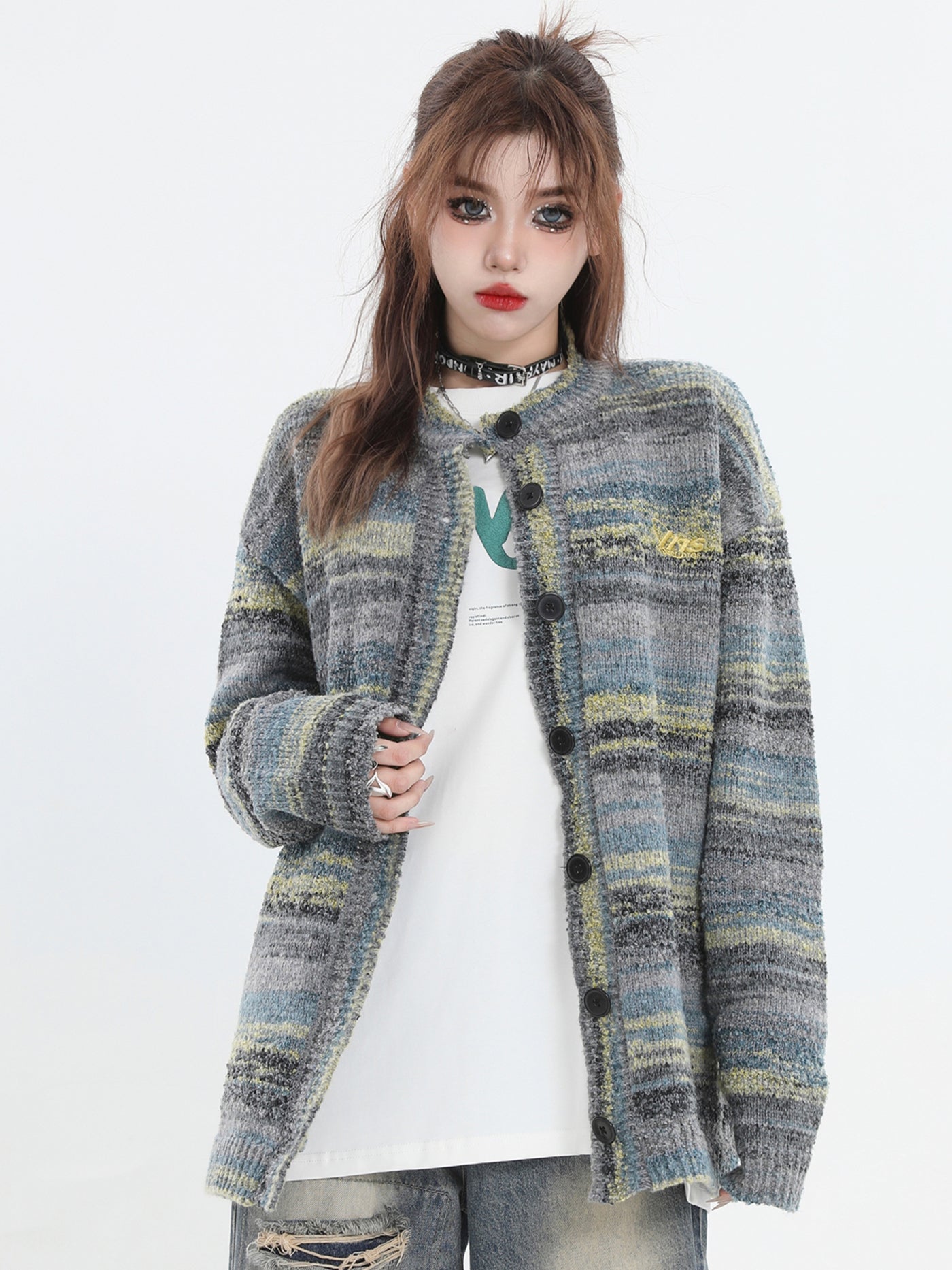 Artistic Painting Loose Knit Sweater - chiclara