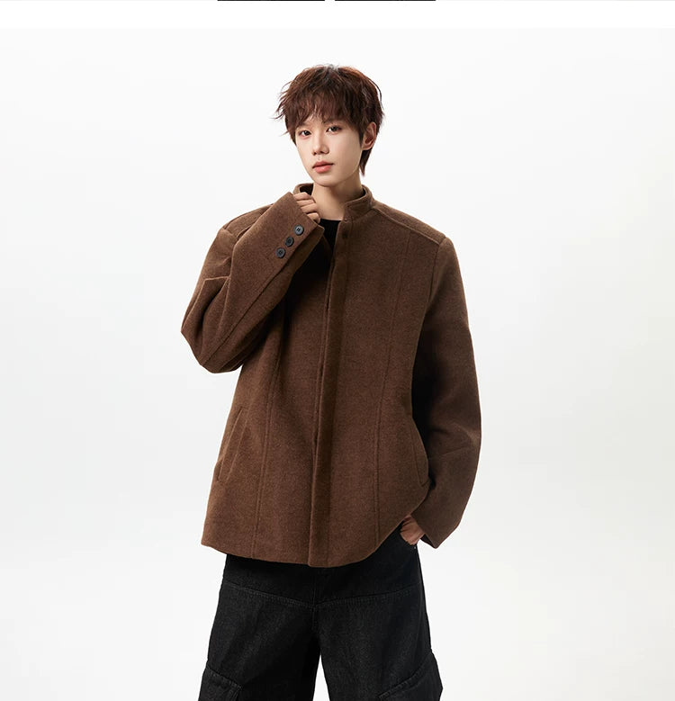 Stand-Collar Wool Jacket