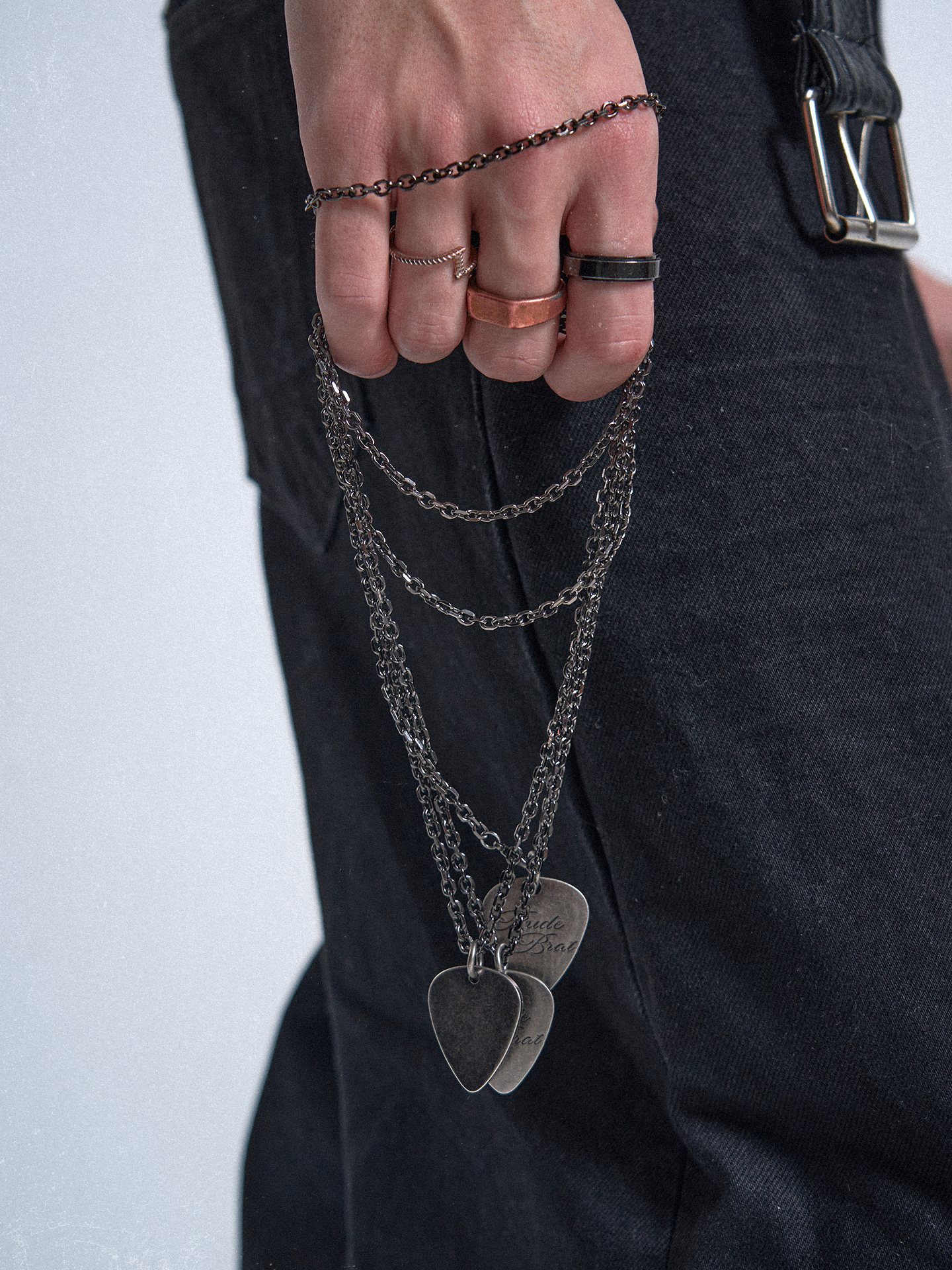Bad Boy Silver Rock Pick Necklace