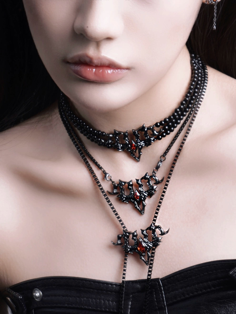 Gothic Black Velvet Choker with Silver Bat Pendant