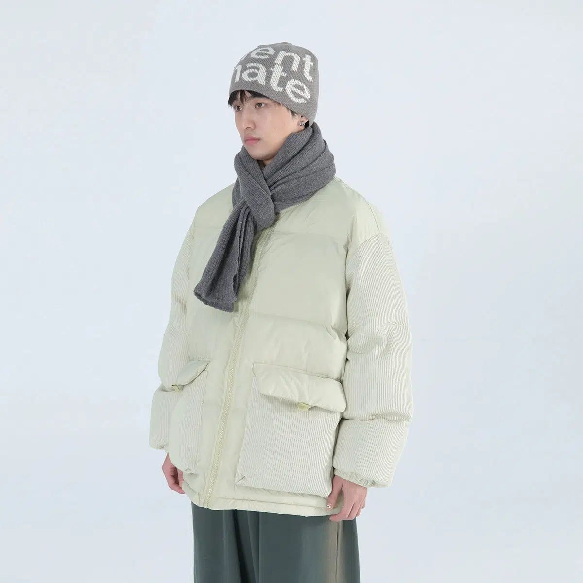 Puffer Jacket with Textured Lining - chiclara