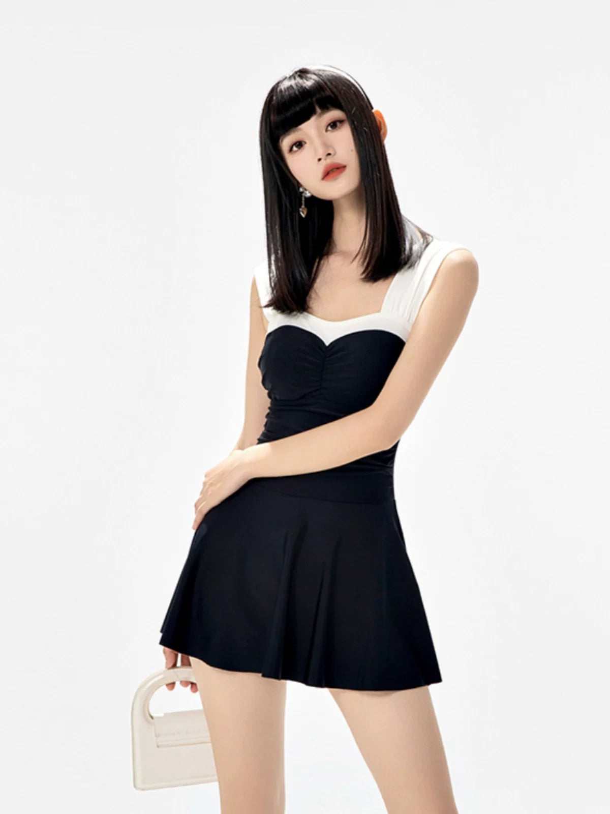 Mono Muse Open‑Back Skirted Swimsuit