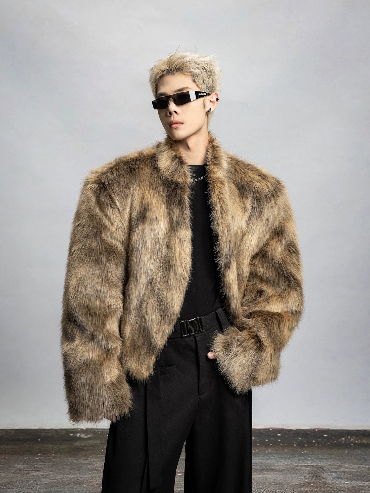 Cropped Faux Fur Jacket