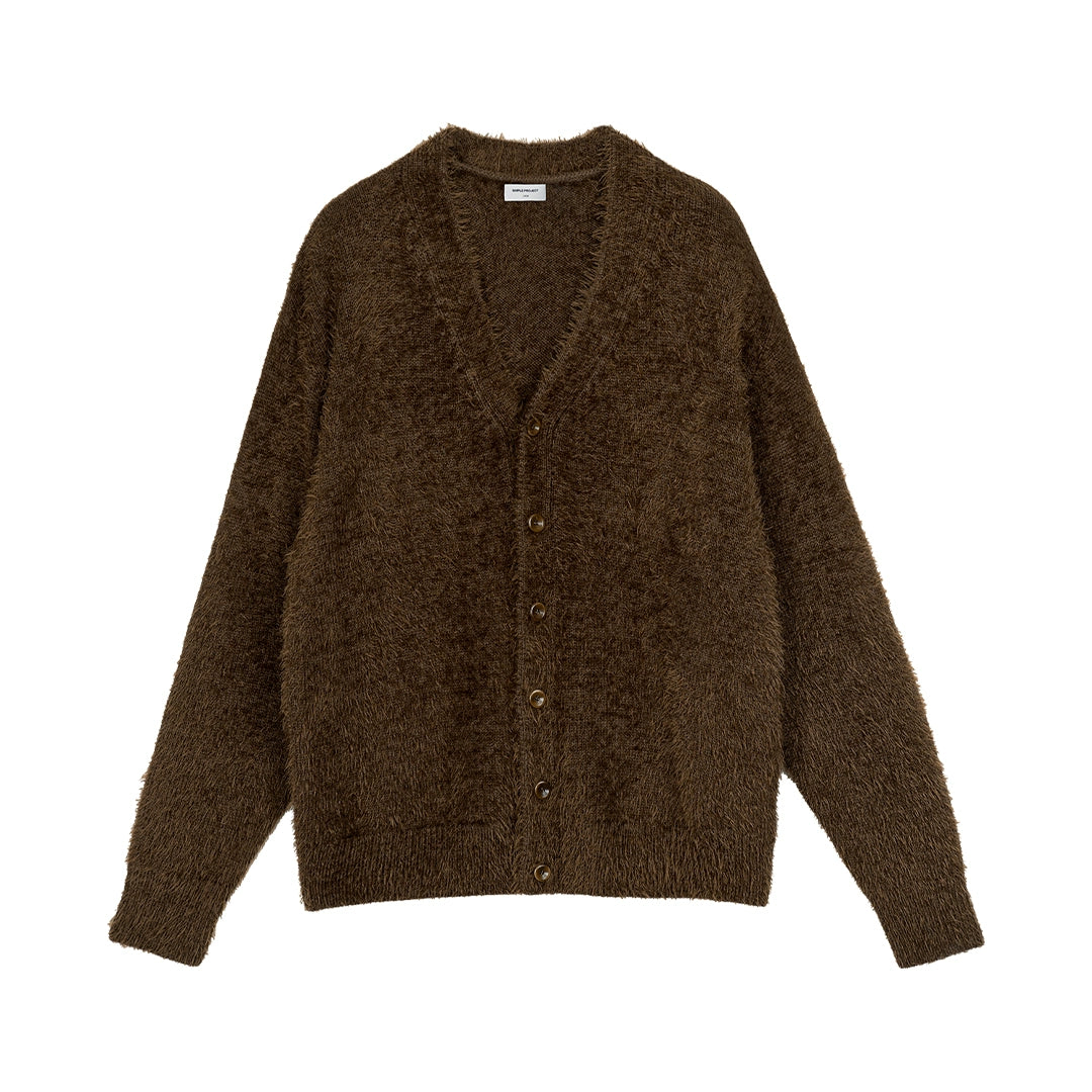 Heather Brushed Classic Knit Cardigan