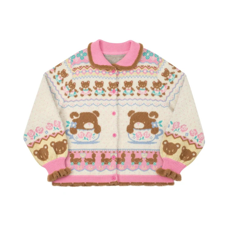 Sweet Bear Tea Party Cardigan
