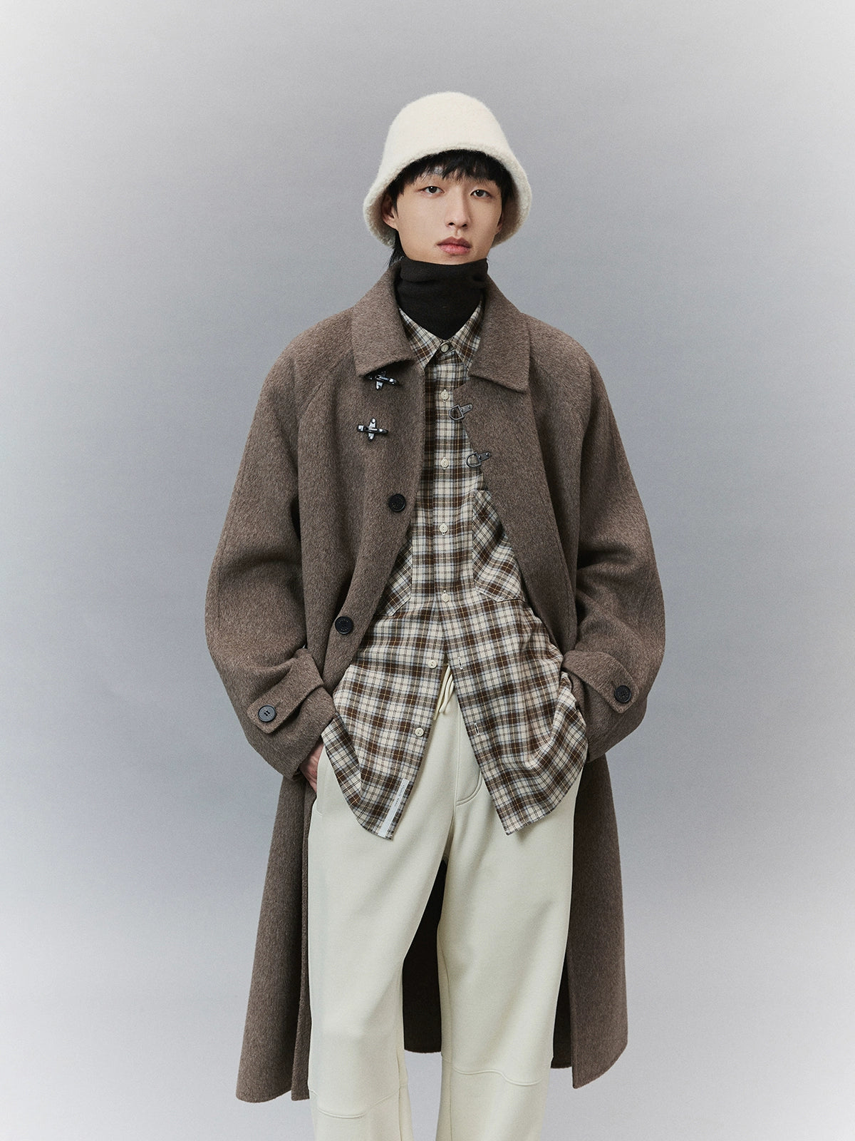 Wool Double-Faced Classic Balmacaan Coat