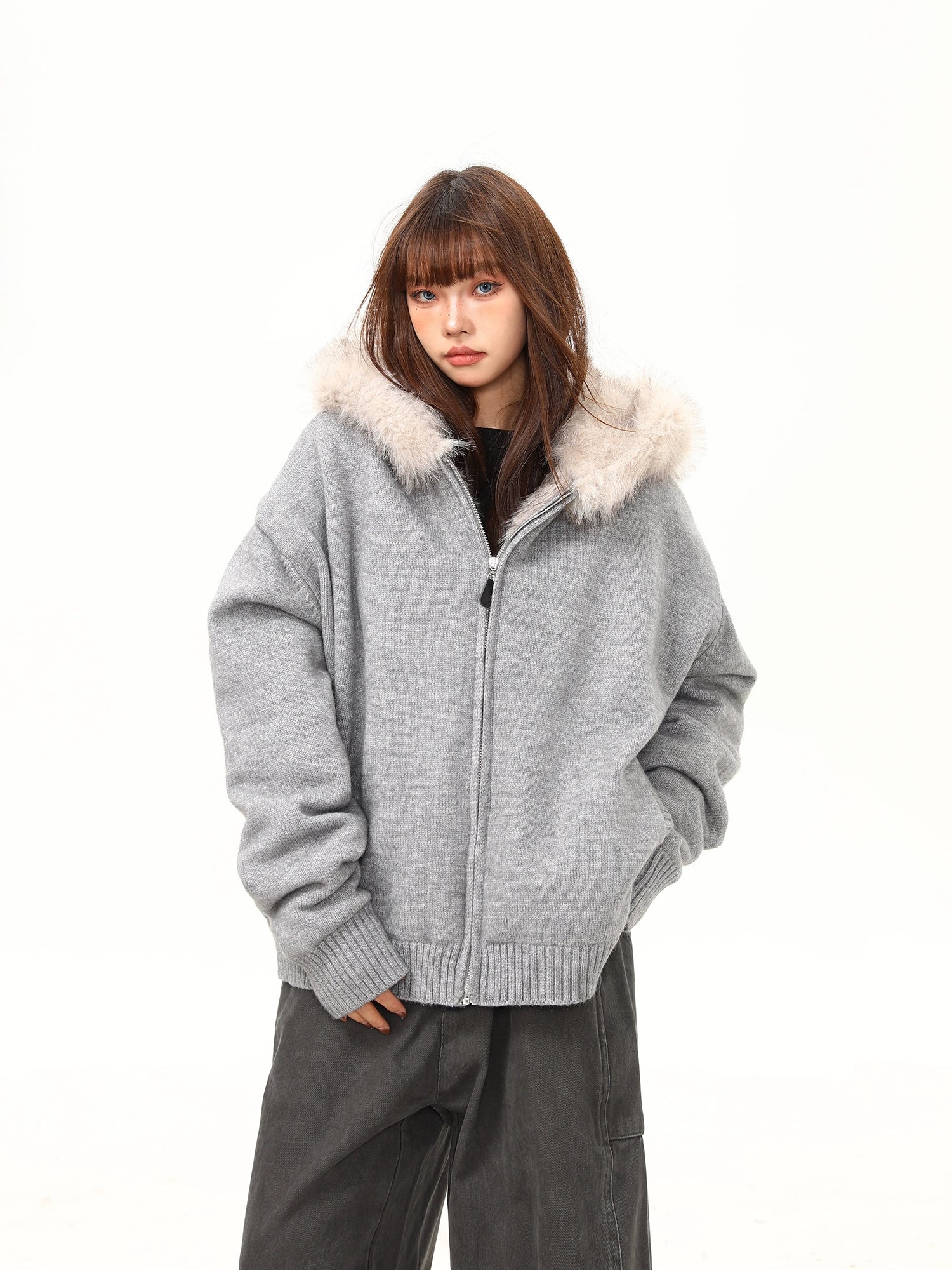 Frostbite Plush Knit Hoodie Jacket