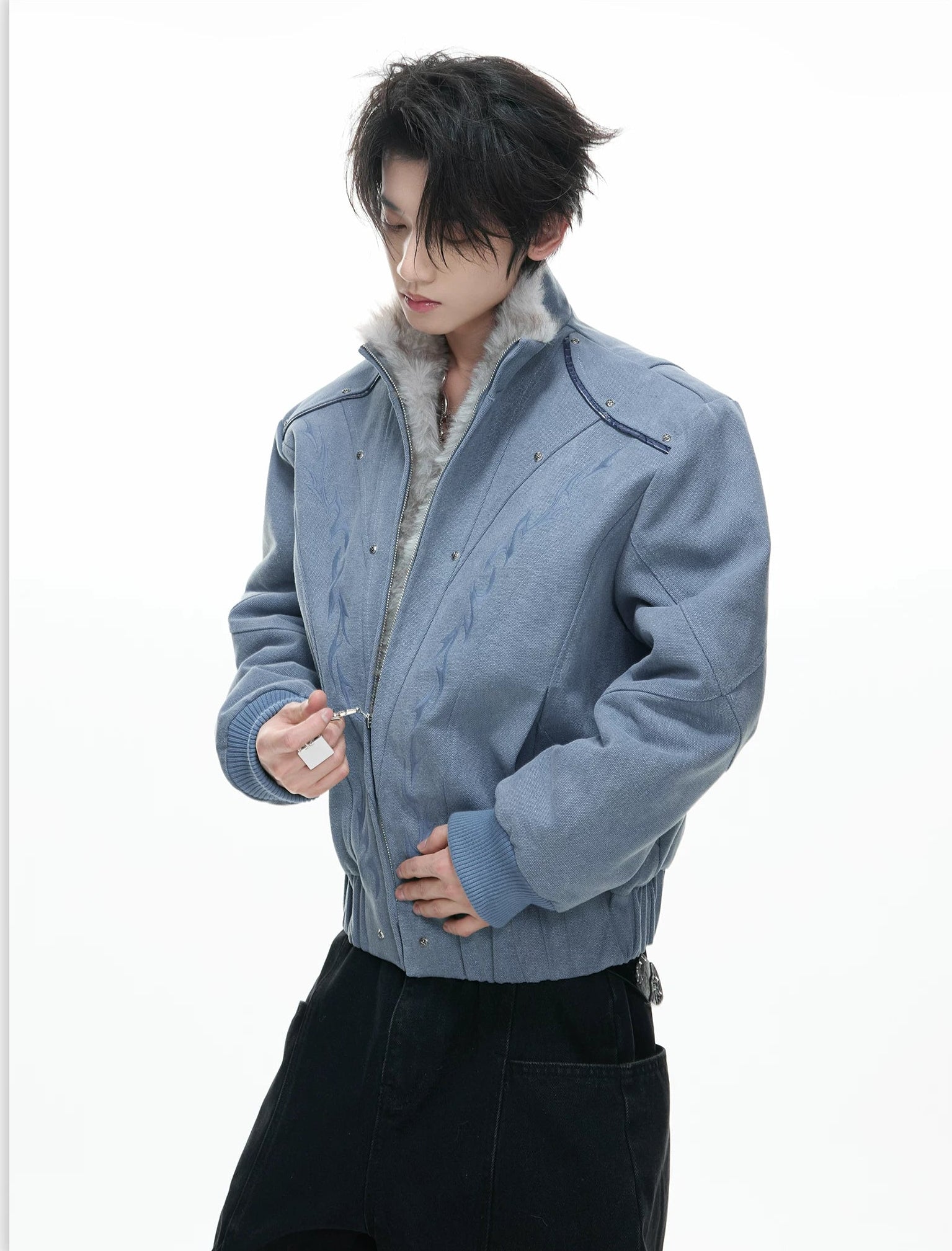 Frostline Crest Faux-Fur Bomber