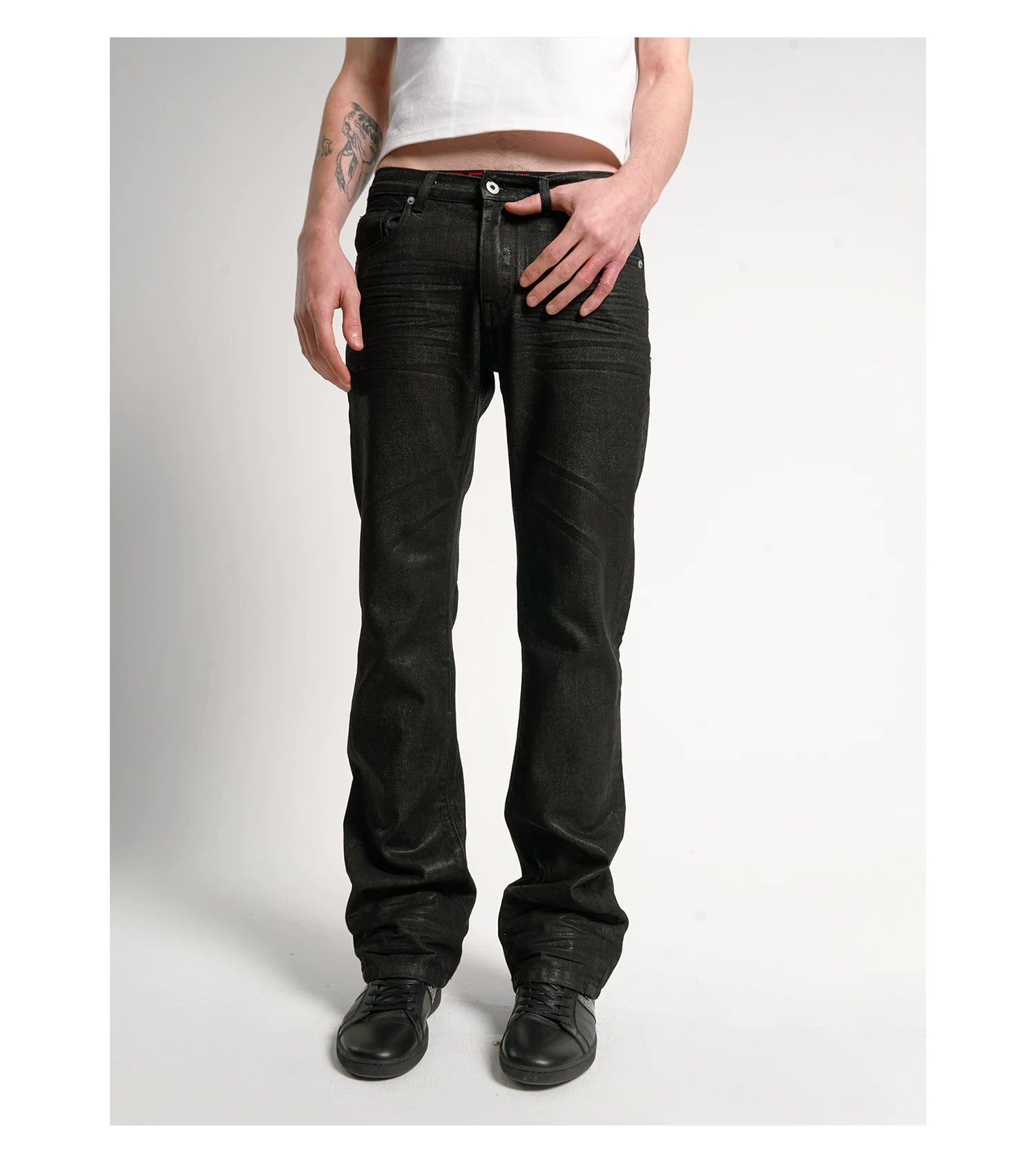 Midnight Resin Coated Straight Jeans