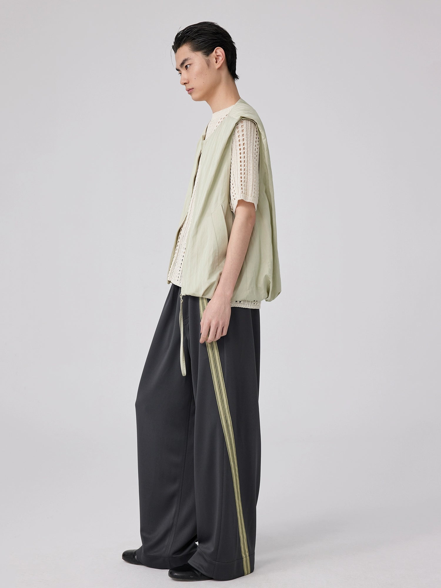 Wide Leg Track Pants with Side Stripe