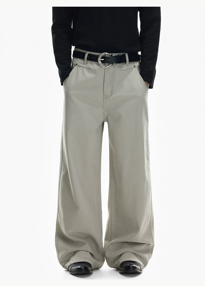 Harbor Cargo Wide‑Leg Canvas Pants