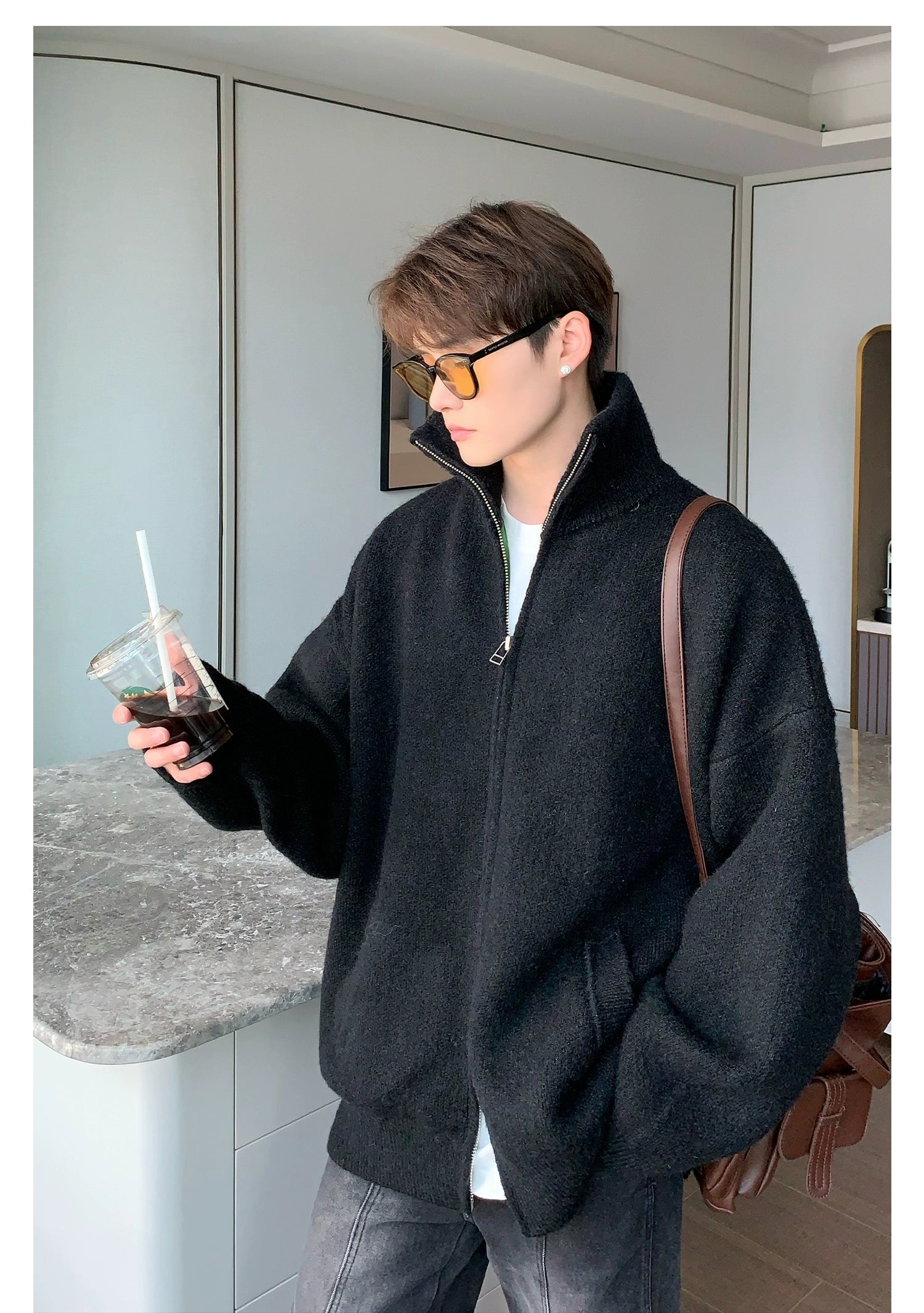 Zip Up Knit Jacket