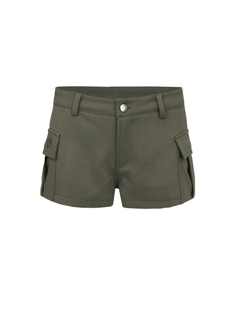 Tailored Mini Shorts with Flap Pocket