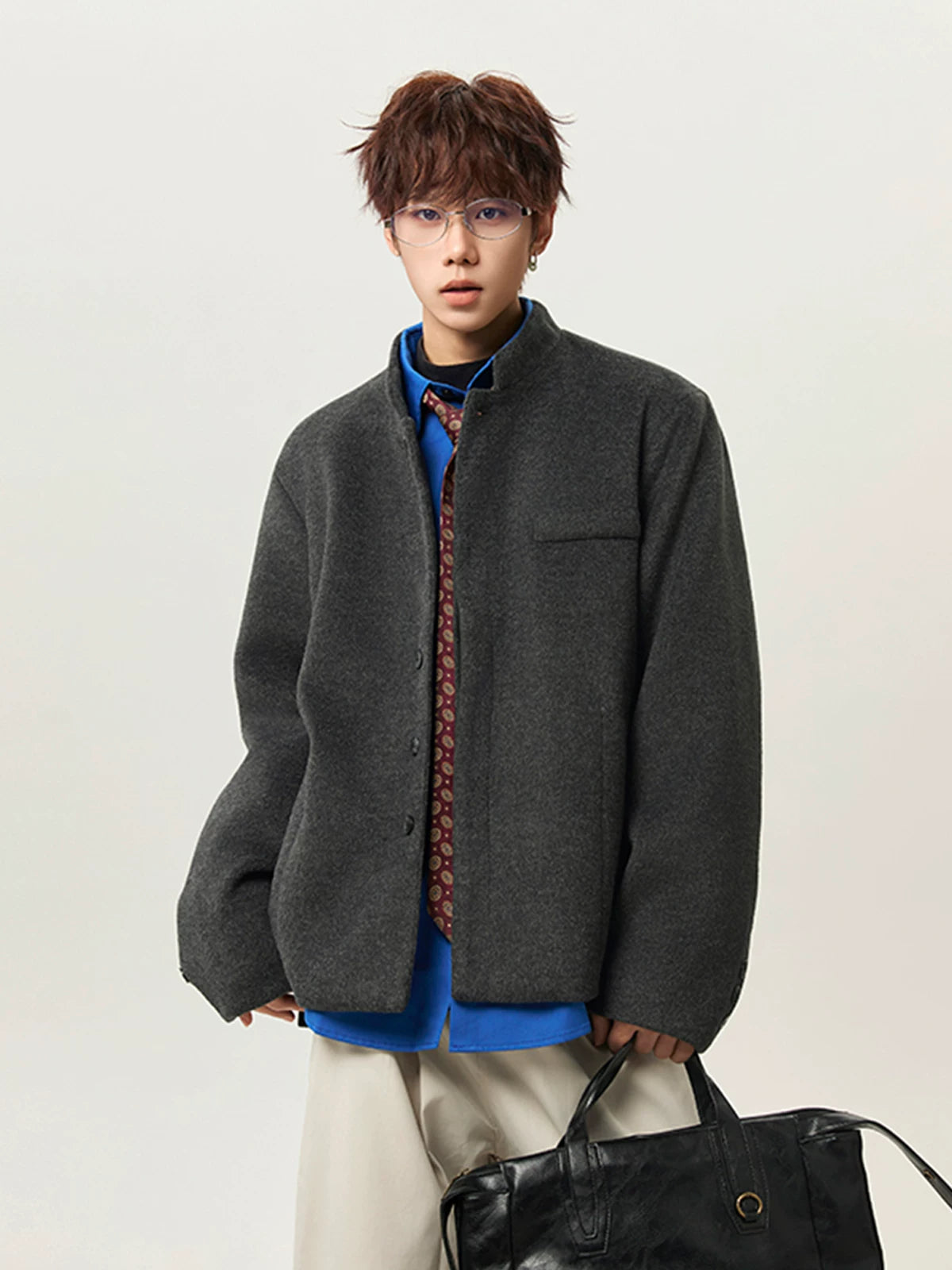 Stand-Collar Wool Jacket