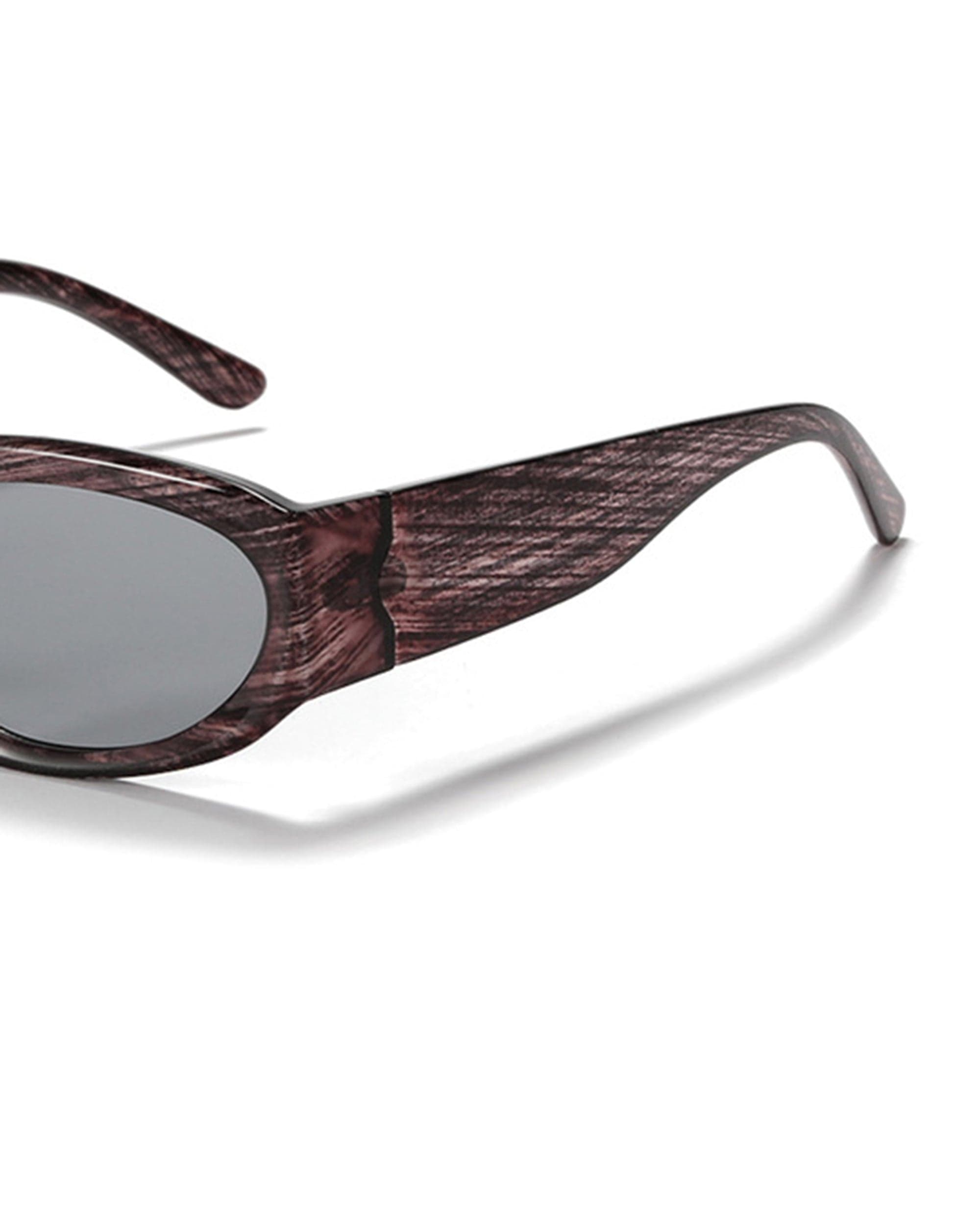 Textured-Temple Narrow Oval Sunglasses - view 9
