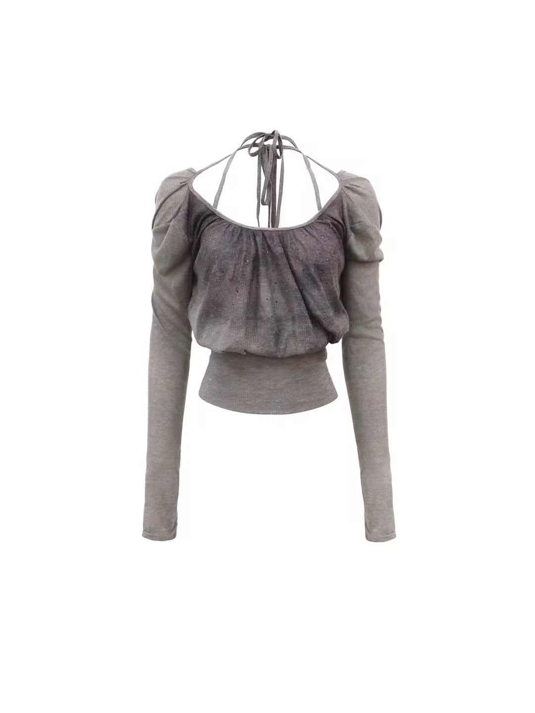 Smoky Amethyst Ruched Knit Top