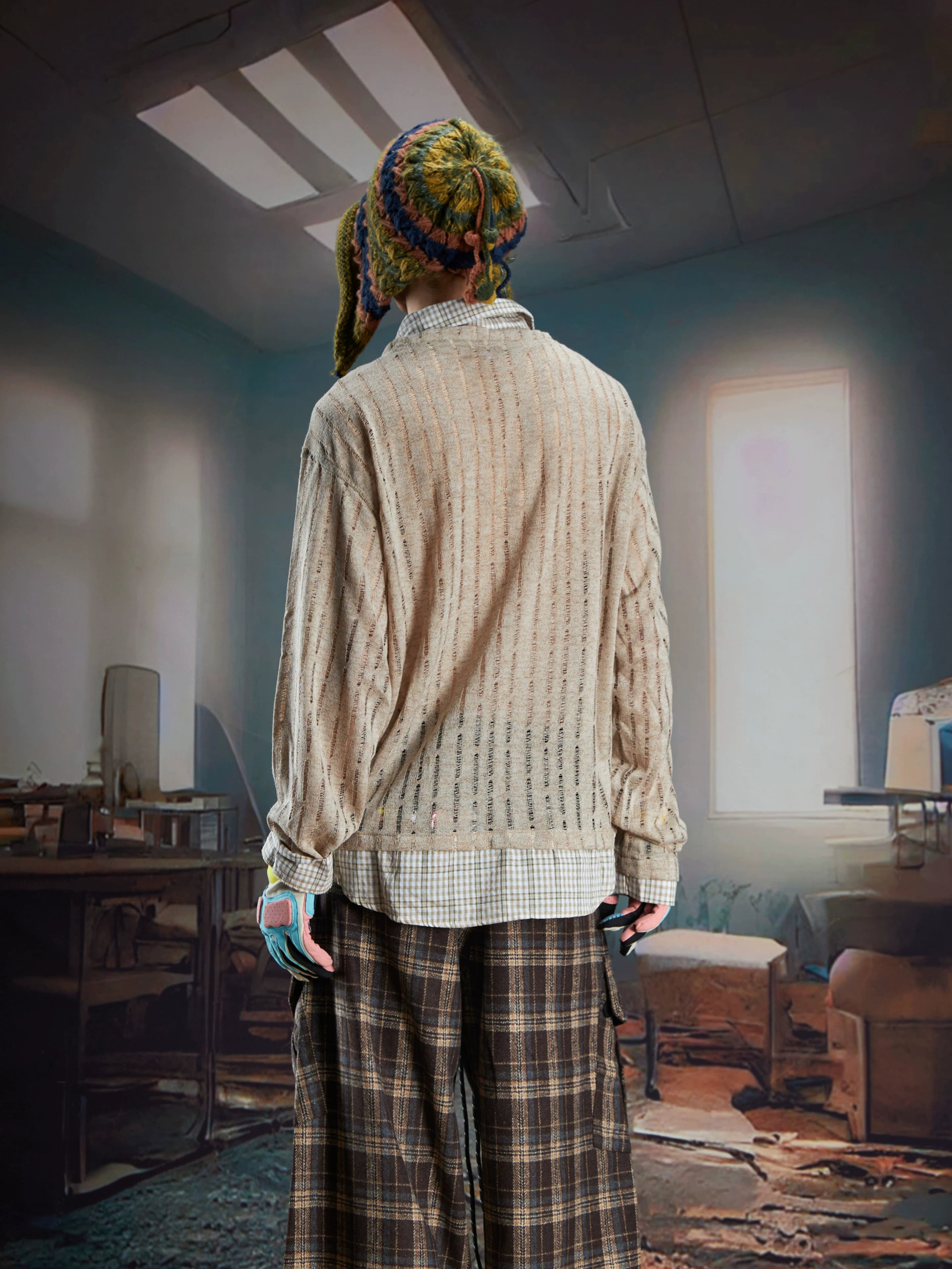 Summer Garden Sheer Layered Shirt Sweater