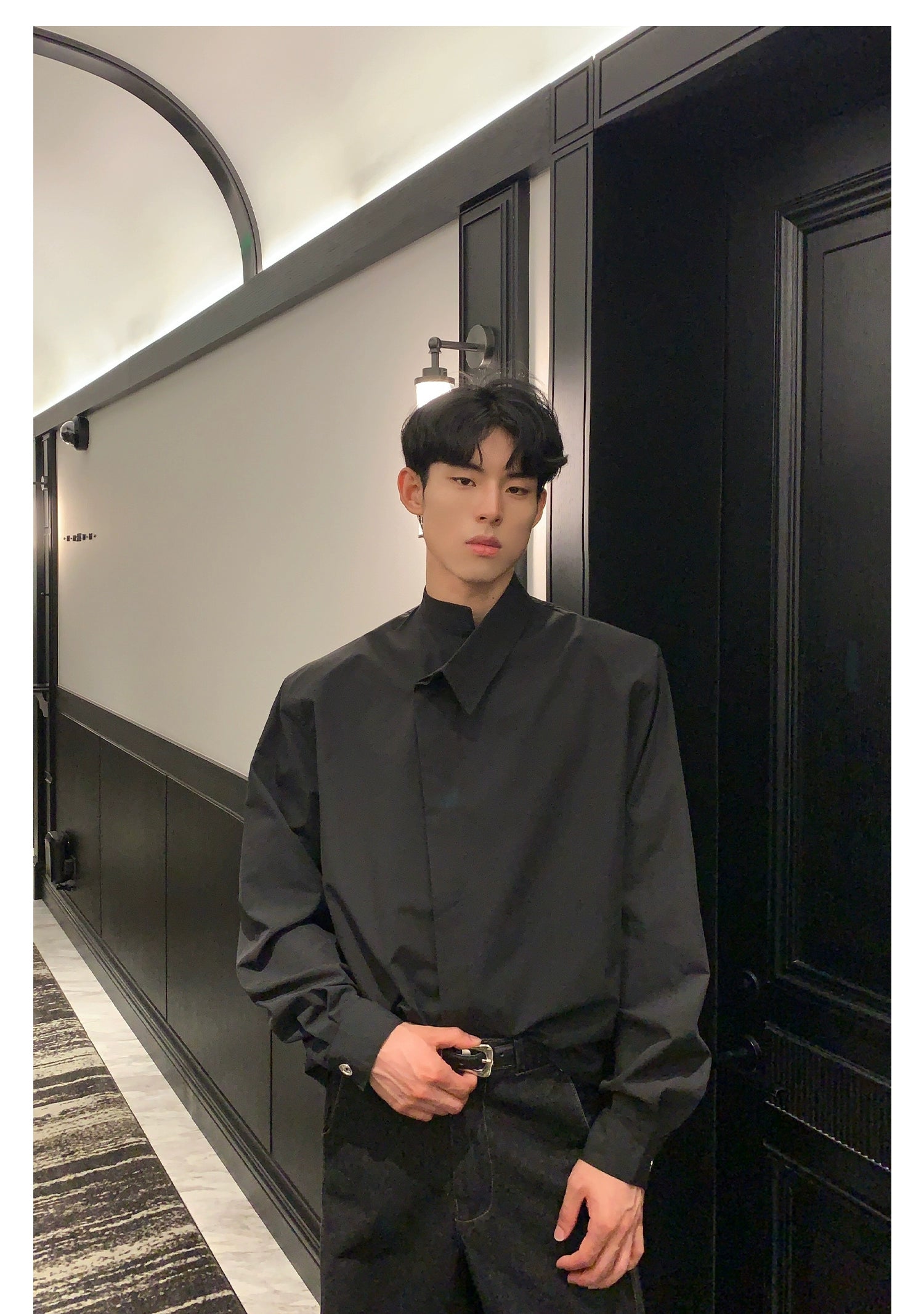 Asymmetric Collar Dress Shirt